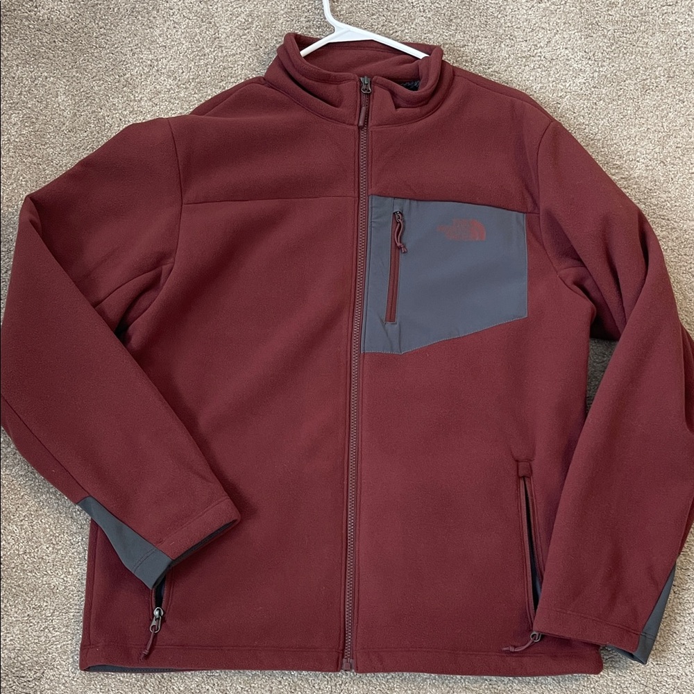 The North Face Men's Burgundy and Gray Jacket